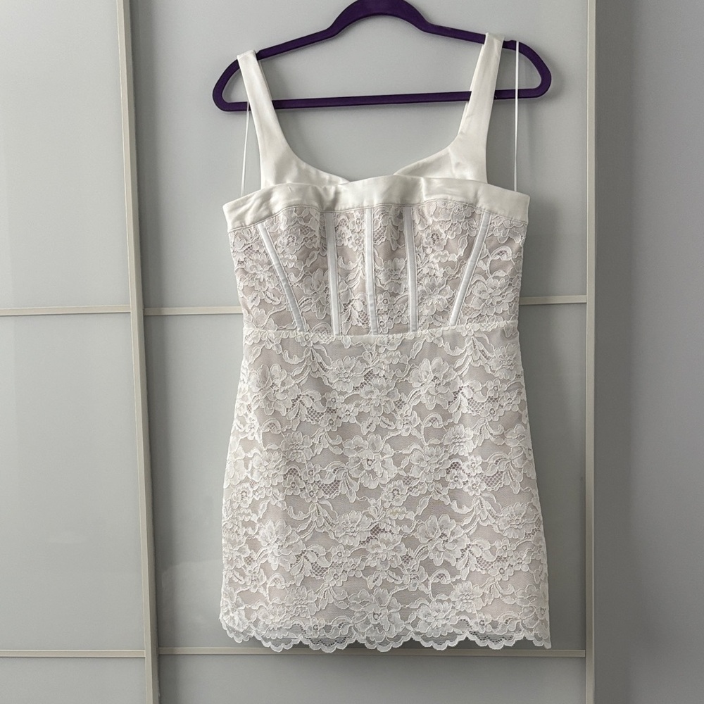 BHLDN Cream Lace Mini Dress